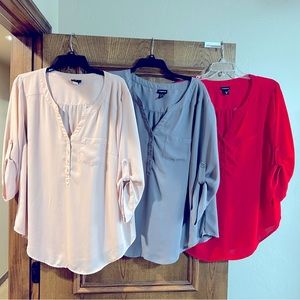 Set of 3 Torrid sz 0 chiffon tops